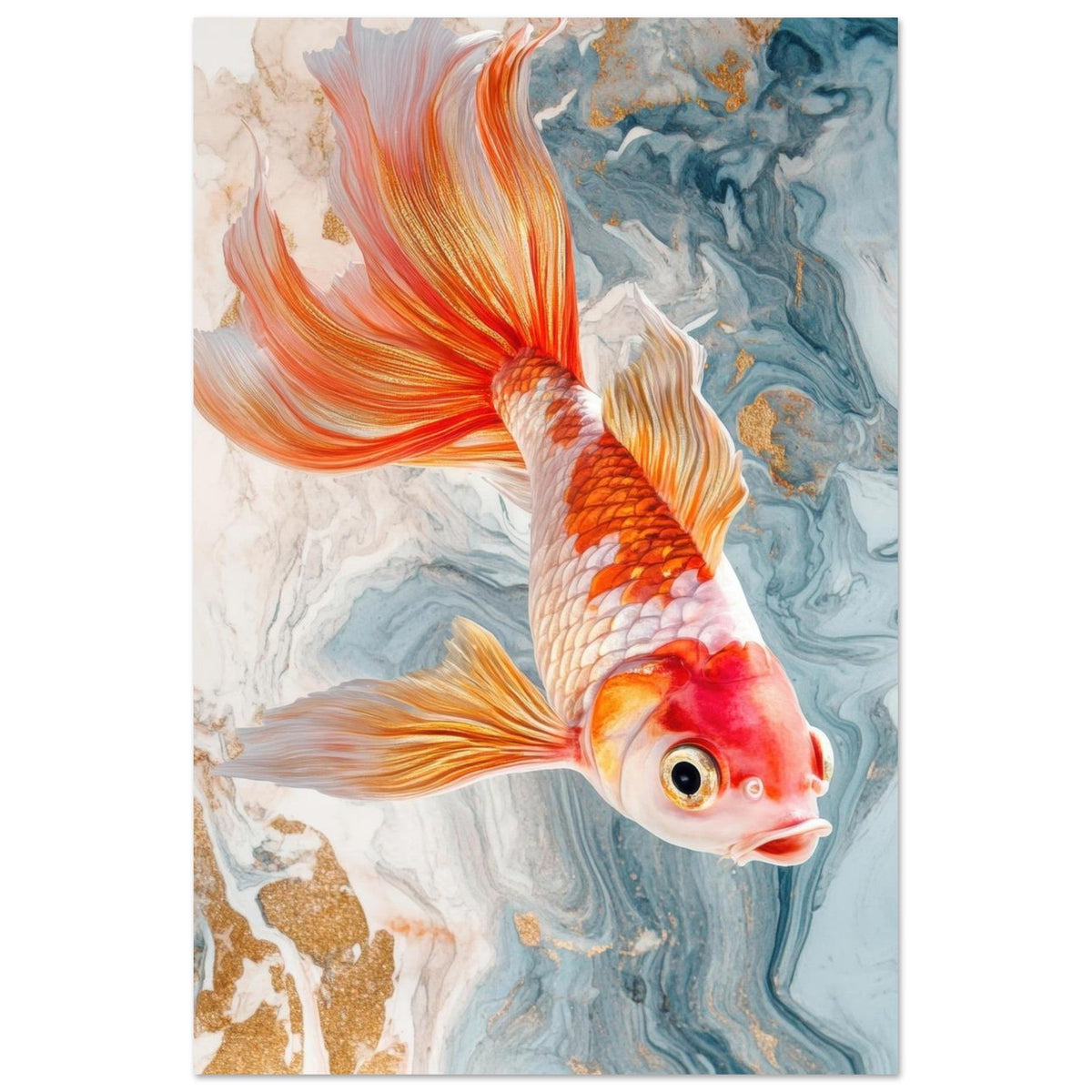 Bright tropical fish with gold - Shop Ai Art WebShop - Digital Art online Store