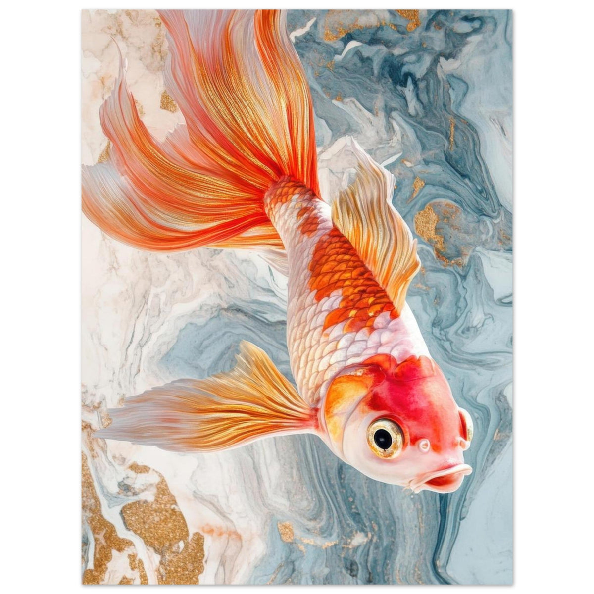 Bright tropical fish with gold - Shop Ai Art WebShop - Digital Art online Store