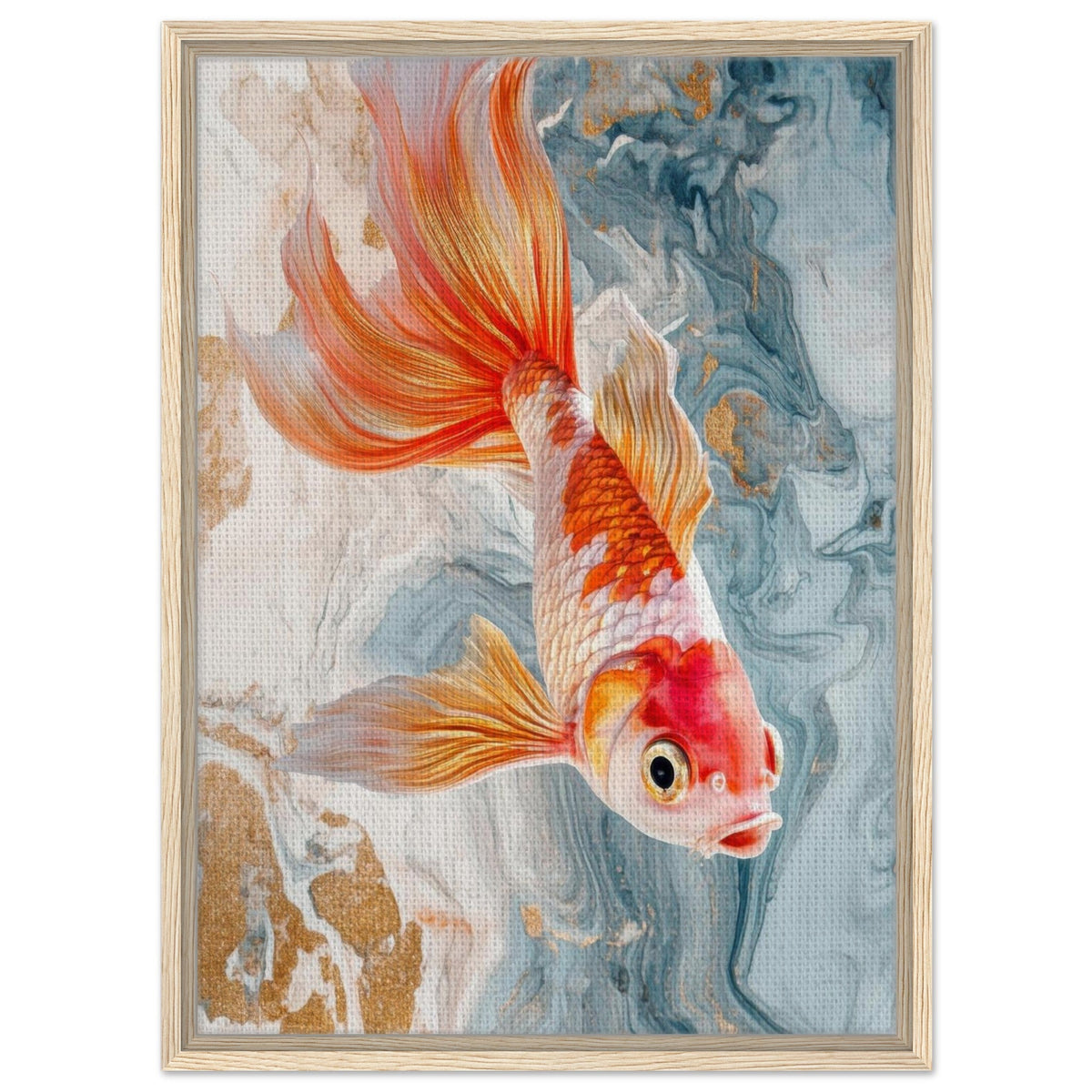 Bright tropical fish with gold - Shop Ai Art WebShop - Digital Art online Store