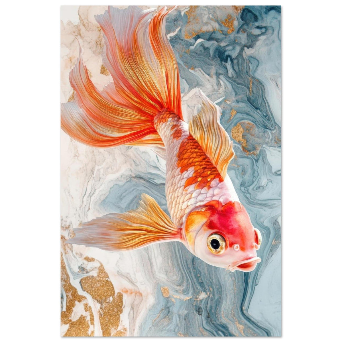 Bright tropical fish with gold - Shop Ai Art WebShop - Digital Art online Store