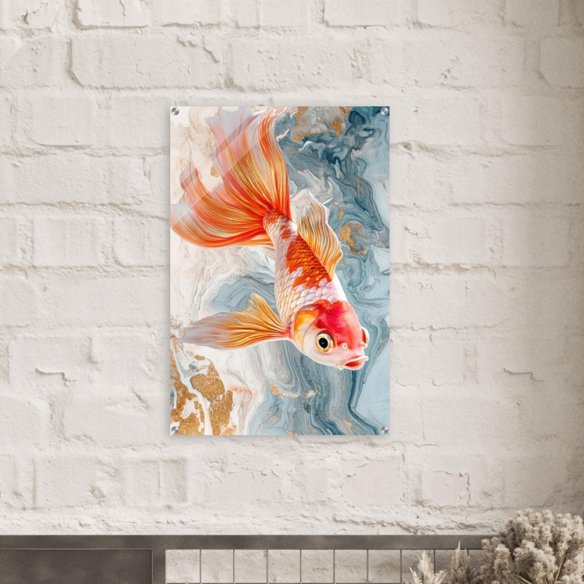 Bright tropical fish with gold - Shop Ai Art WebShop - Digital Art online Store