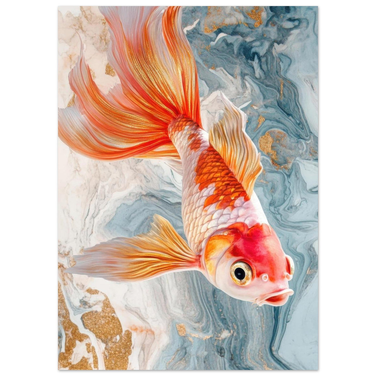 Bright tropical fish with gold - Shop Ai Art WebShop - Digital Art online Store