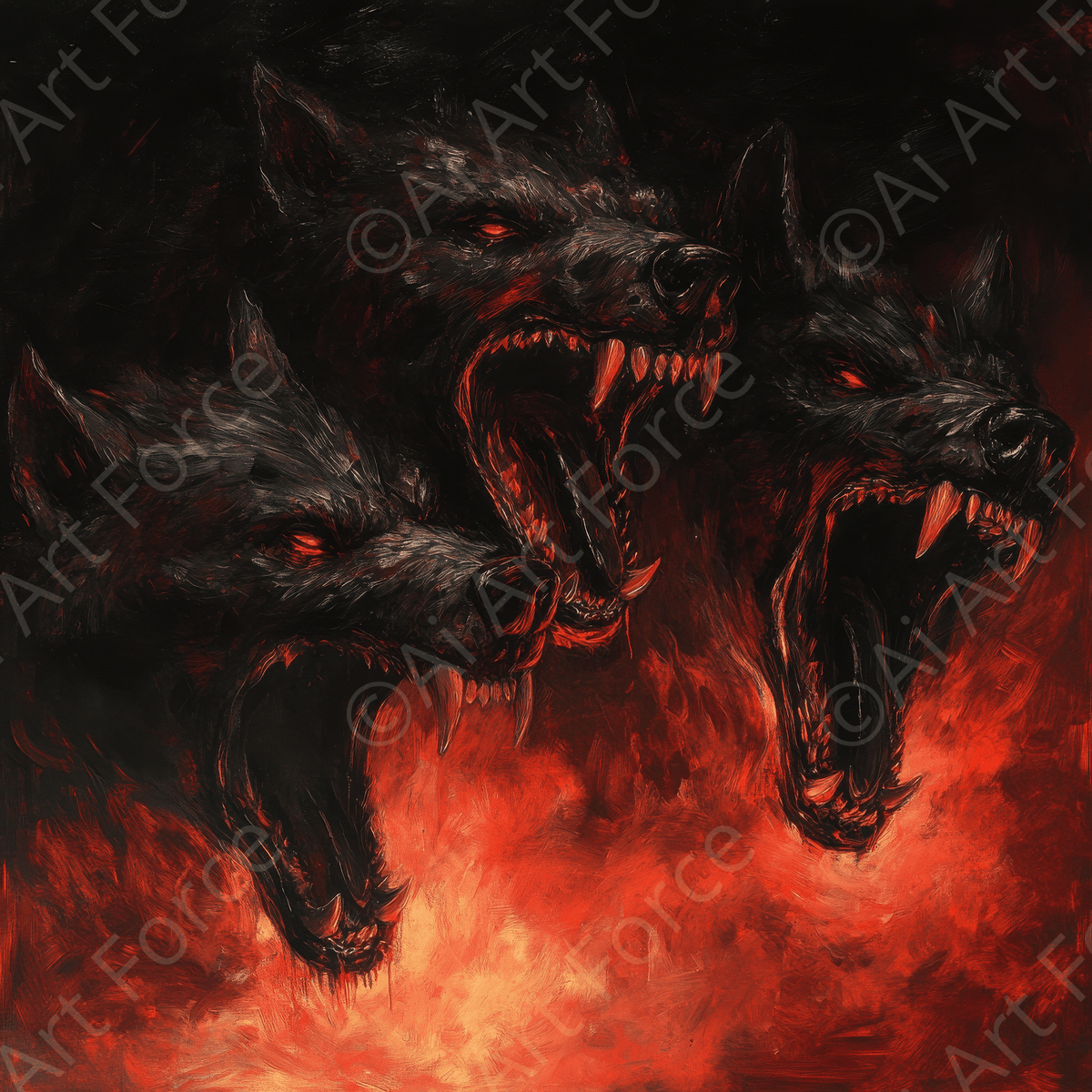 Cerberus Guarding the Underworld - Shop Ai Art WebShop - Digital Art online Store