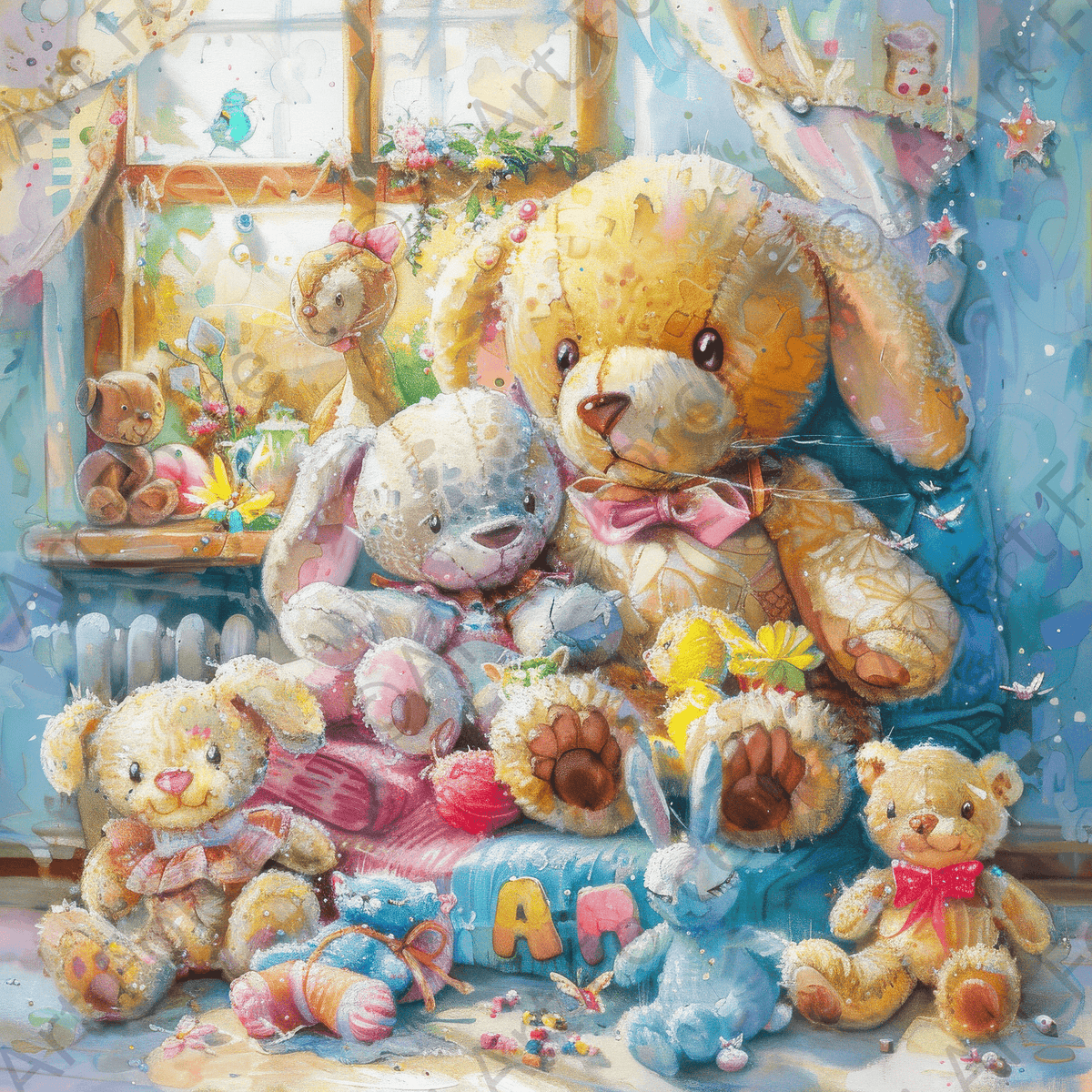 Children Kids Room Art Cozy Cuddle Bears - Shop Ai Art WebShop - Digital Art online Store