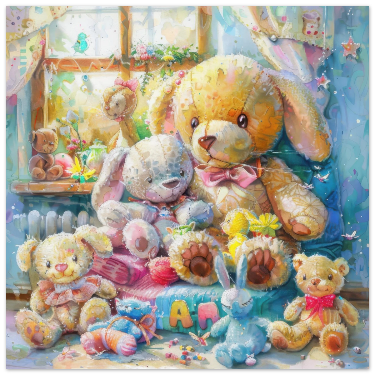 Children Kids Room Art Cozy Cuddle Bears - Shop Ai Art WebShop - Digital Art online Store