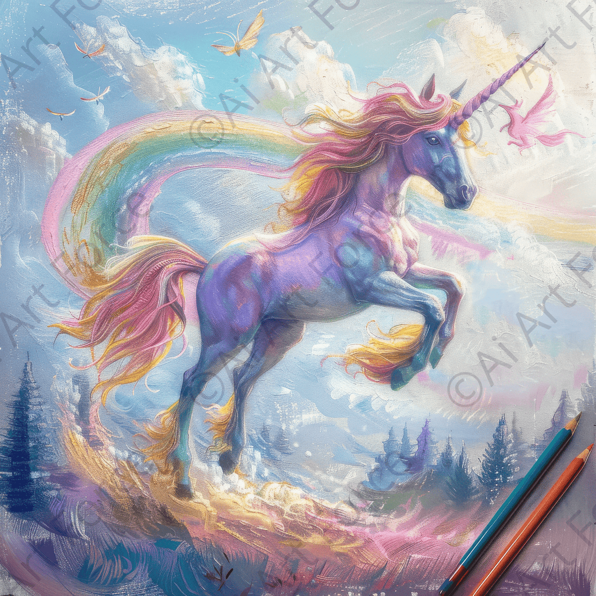 Children Kids Room Art Unicorn Fantasy 3 - Shop Ai Art WebShop - Digital Art online Store