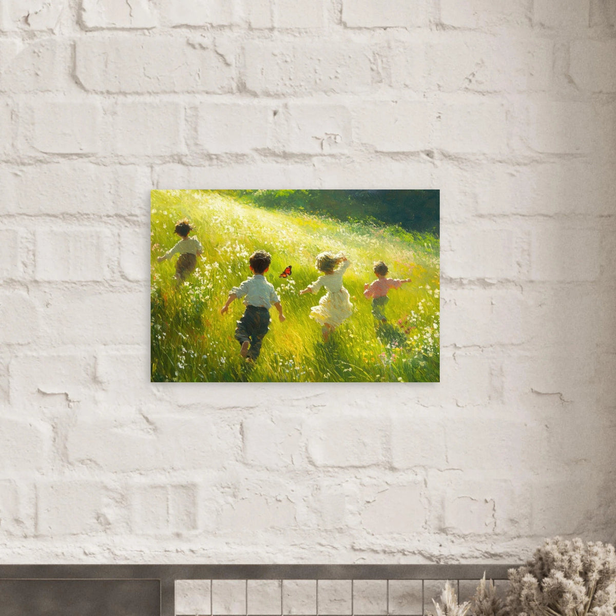 Children Playing in a Meadow A sunlit country 3 - Shop Ai Art WebShop - Digital Art online Store