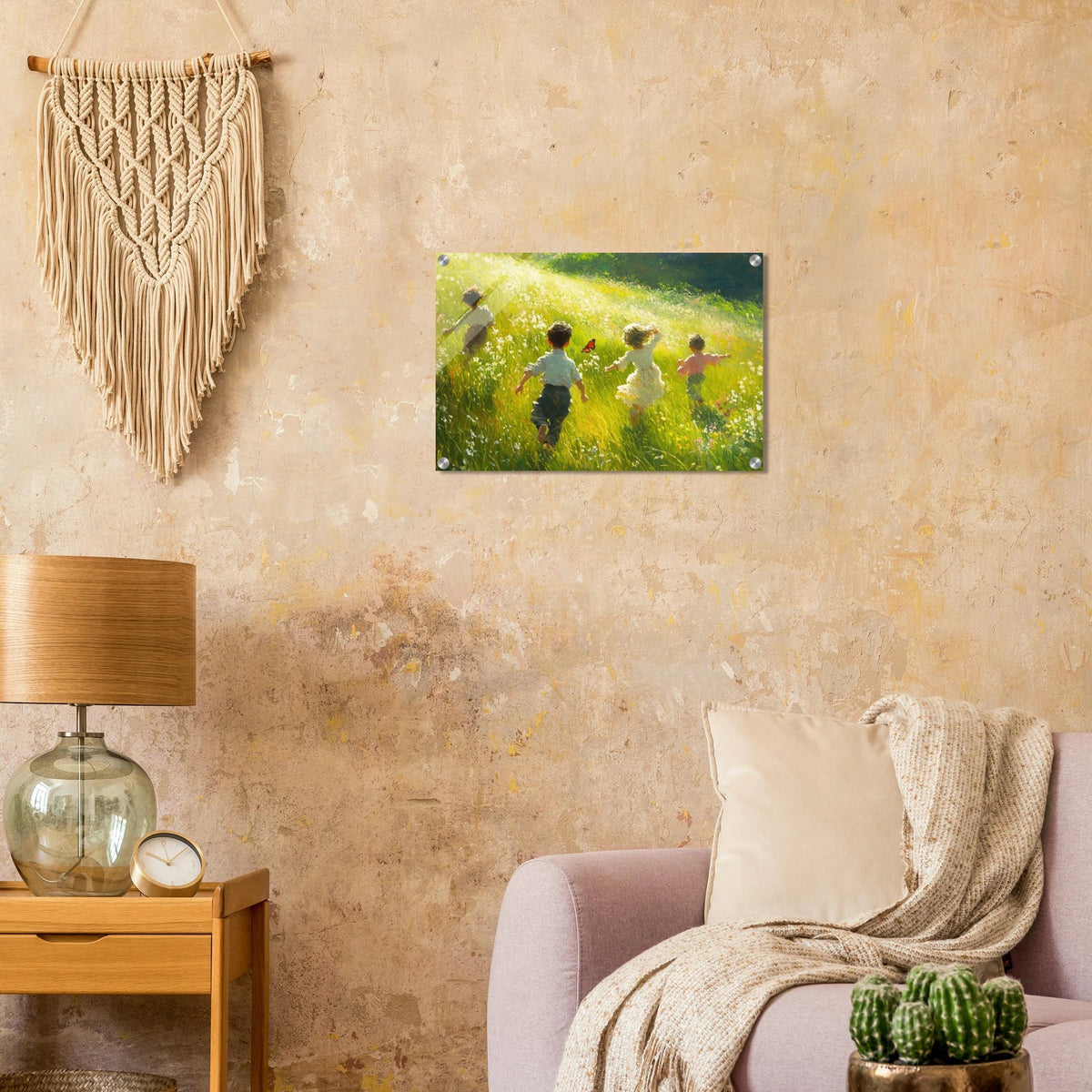 Children Playing in a Meadow A sunlit country 3 - Shop Ai Art WebShop - Digital Art online Store