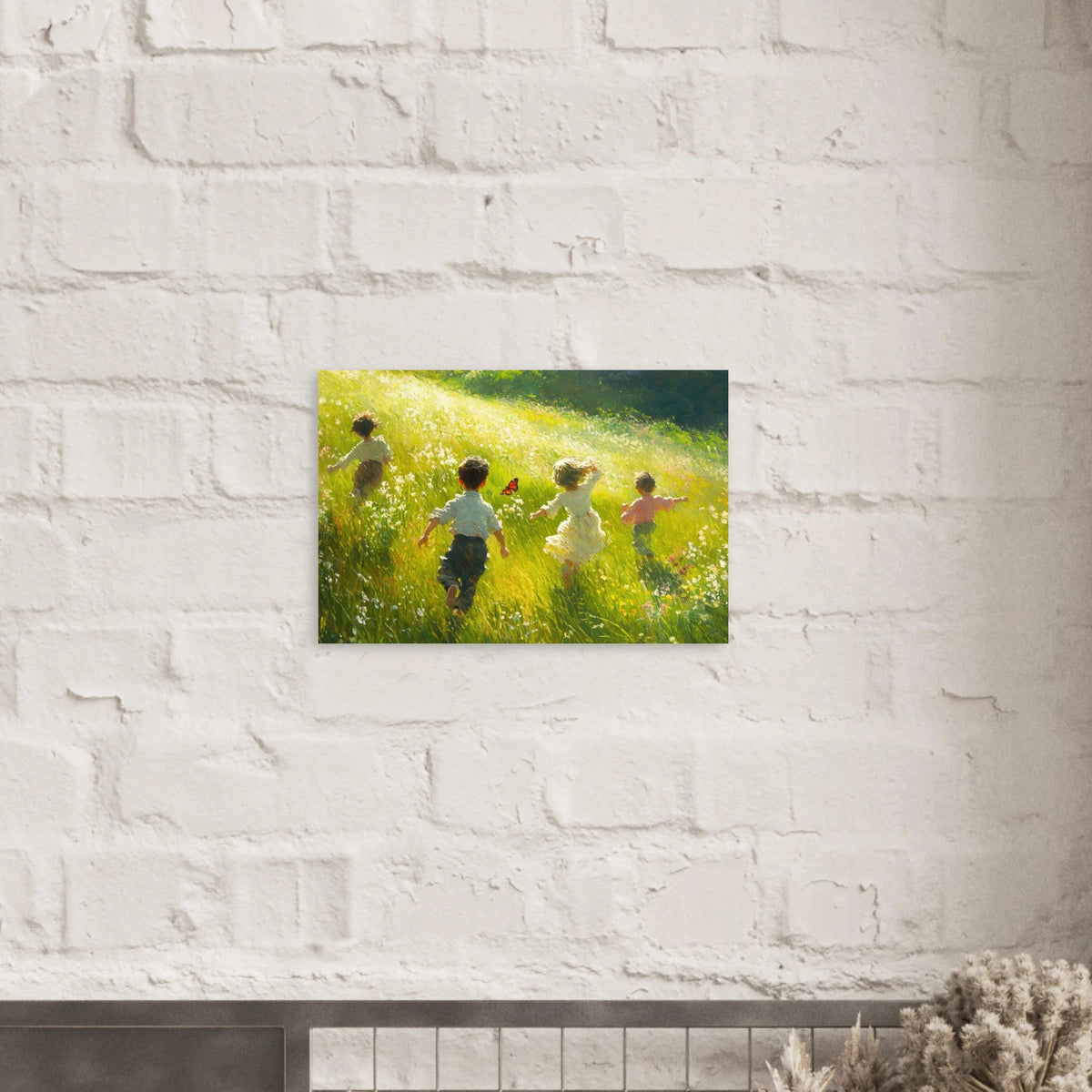Children Playing in a Meadow A sunlit country 3 - Shop Ai Art WebShop - Digital Art online Store
