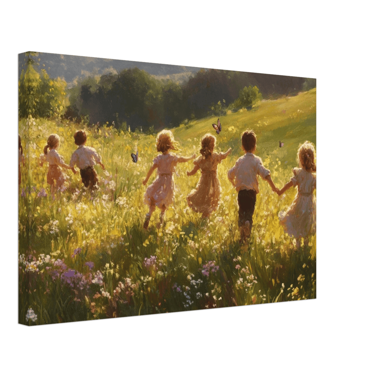 Children Playing in a Meadow A sunlit country - Shop Ai Art WebShop - Digital Art online Store