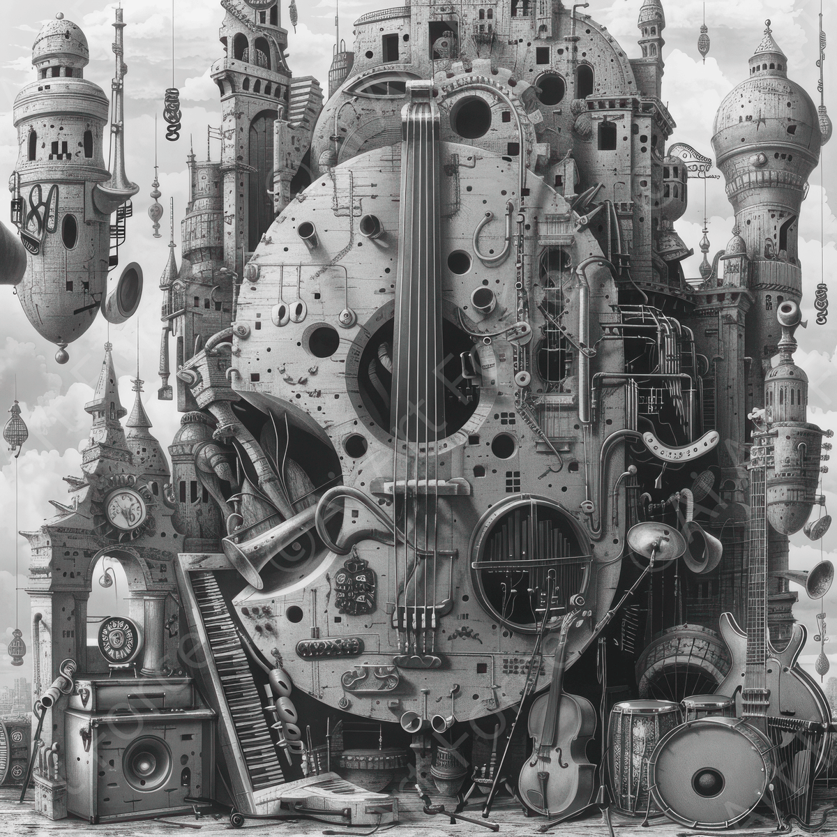 City of Music 7 - Shop Ai Art WebShop - Digital Art online Store