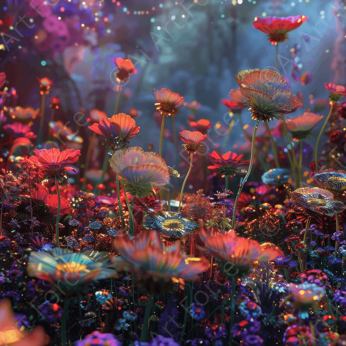 Colorfull Flower Art 13 - Shop Ai Art WebShop - Digital Art online Store