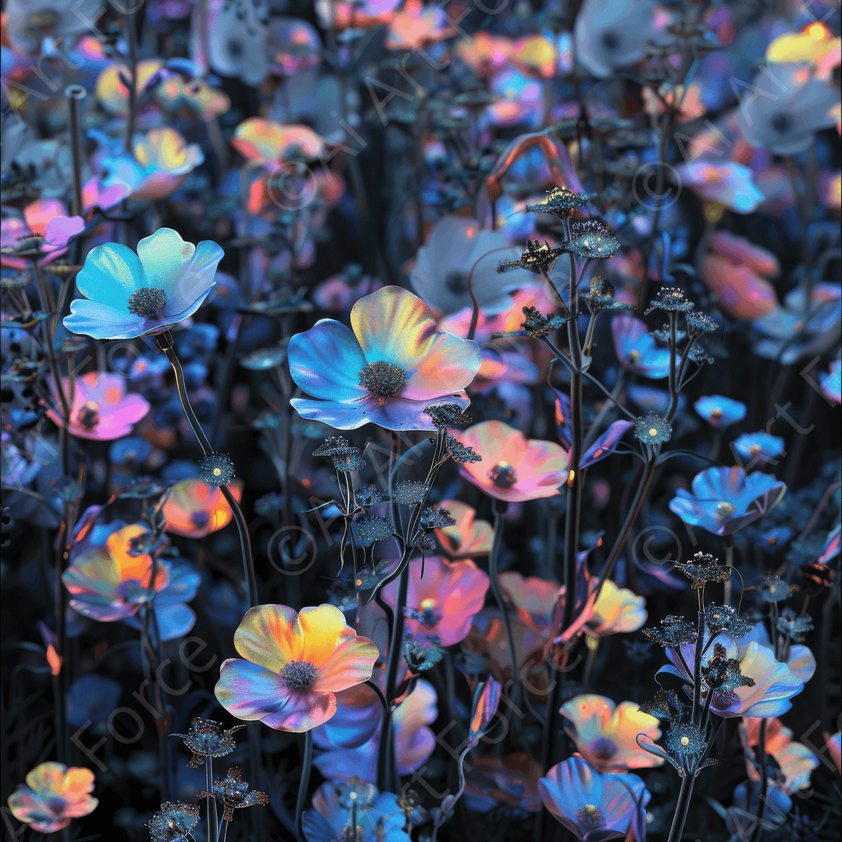 Colorfull Flower Art 15 - Shop Ai Art WebShop - Digital Art online Store
