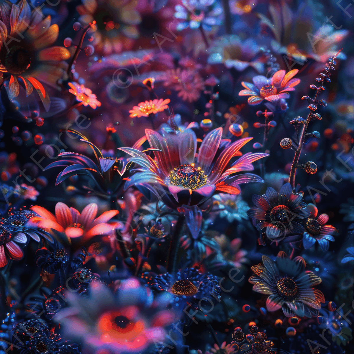 Colorfull Flower Art 9 - Shop Ai Art WebShop - Digital Art online Store