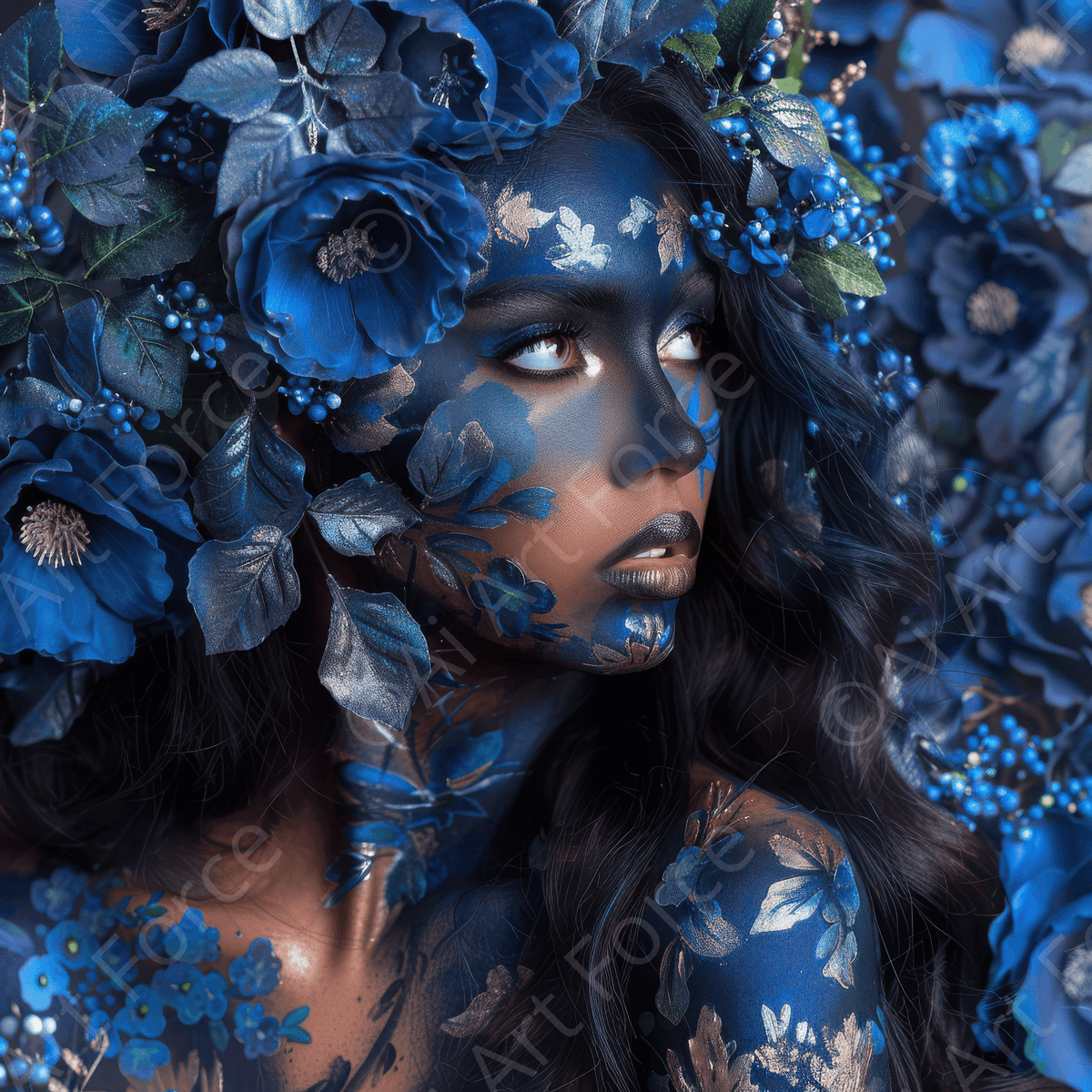 Colorfull Flower Art Bodypaint 11 - Shop Ai Art WebShop - Digital Art online Store