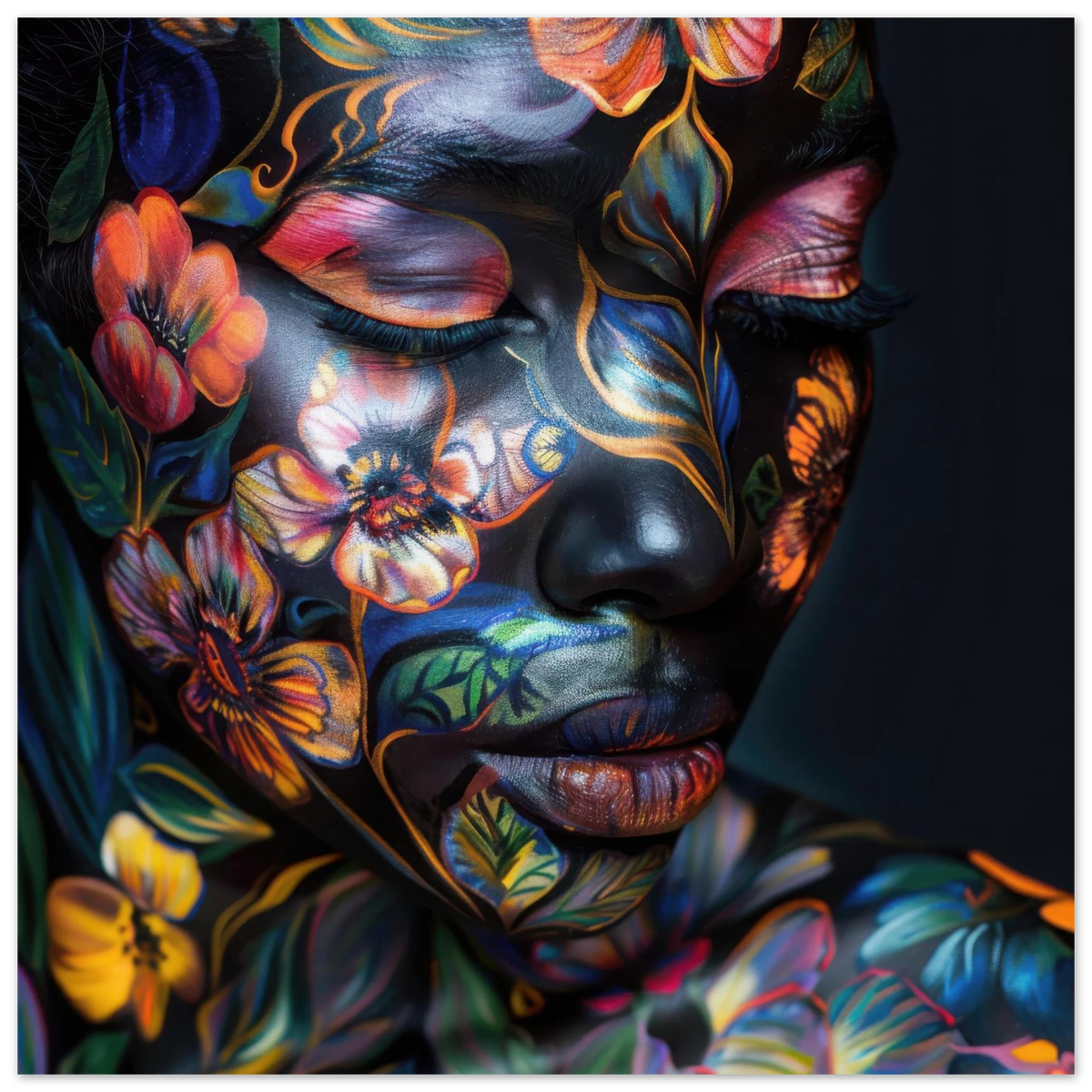 Colorfull Flower Art Bodypaint 5 – Bodypaint Art & Bodypaint Designs - Shop Ai Art WebShop - Digital Art online Store