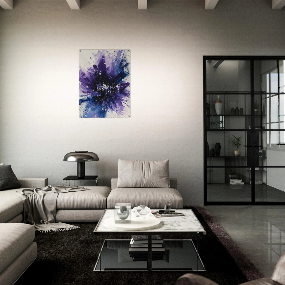 Cosmic Bloom An abstract explosion of deep purple - Shop Ai Art WebShop - Digital Art online Store