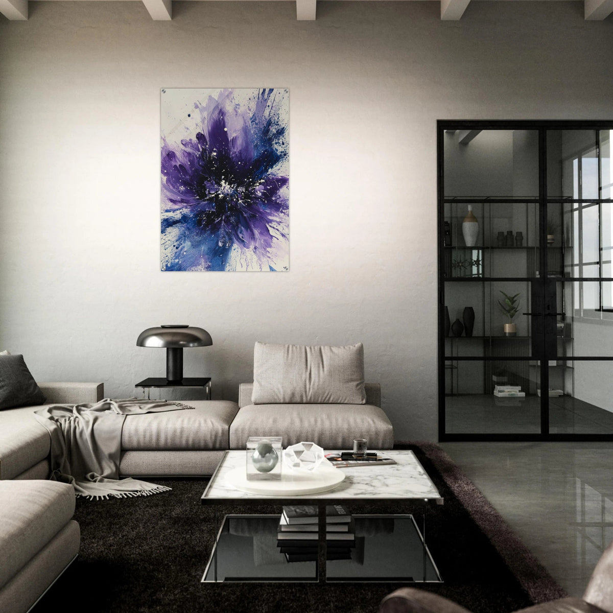 Cosmic Bloom An abstract explosion of deep purple - Shop Ai Art WebShop - Digital Art online Store