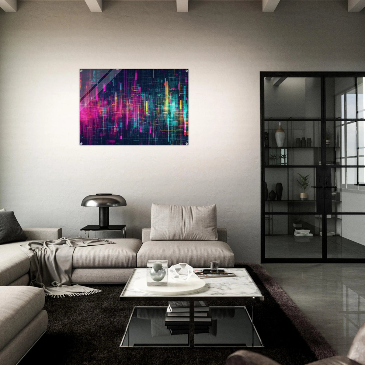 Digital Pulse A chaotic burst of pitch - inspired - Shop Ai Art WebShop - Digital Art online Store