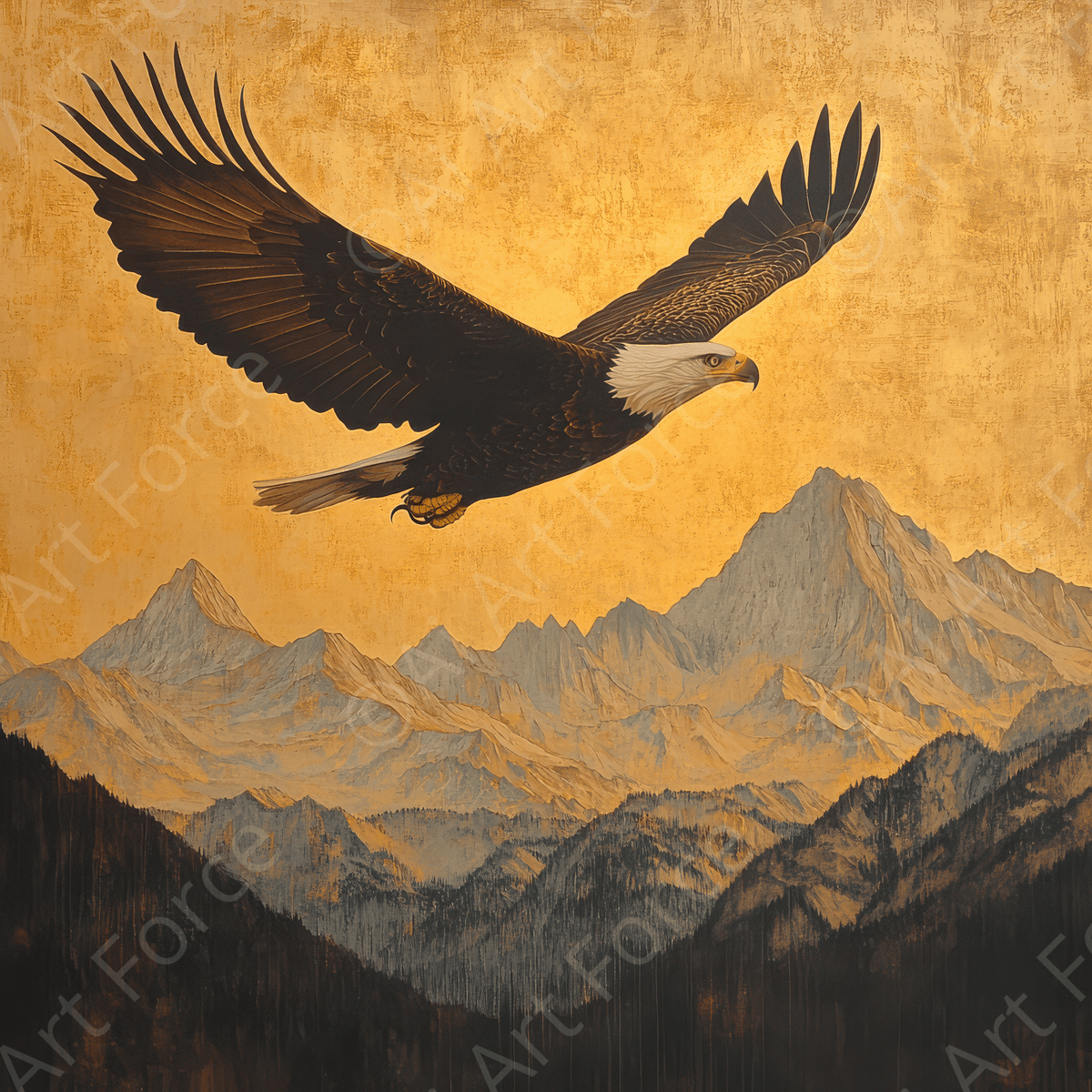 Eagle Soaring Over Mountains 2 - Shop Ai Art WebShop - Digital Art online Store