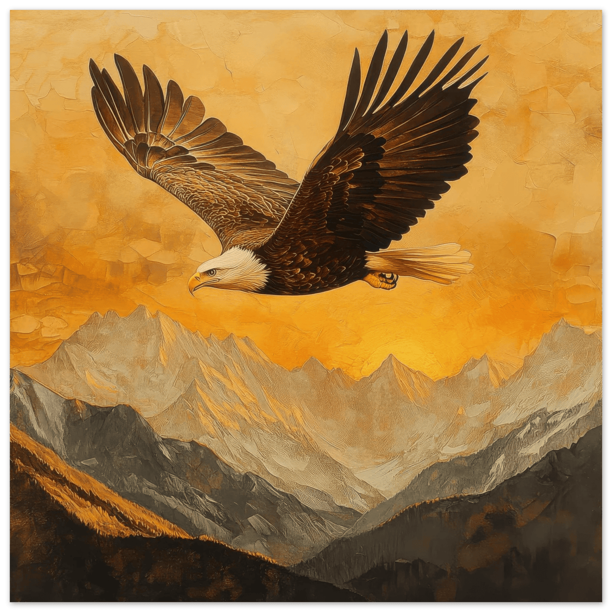 Eagle Soaring Over Mountains 2 - Shop Ai Art WebShop - Digital Art online Store