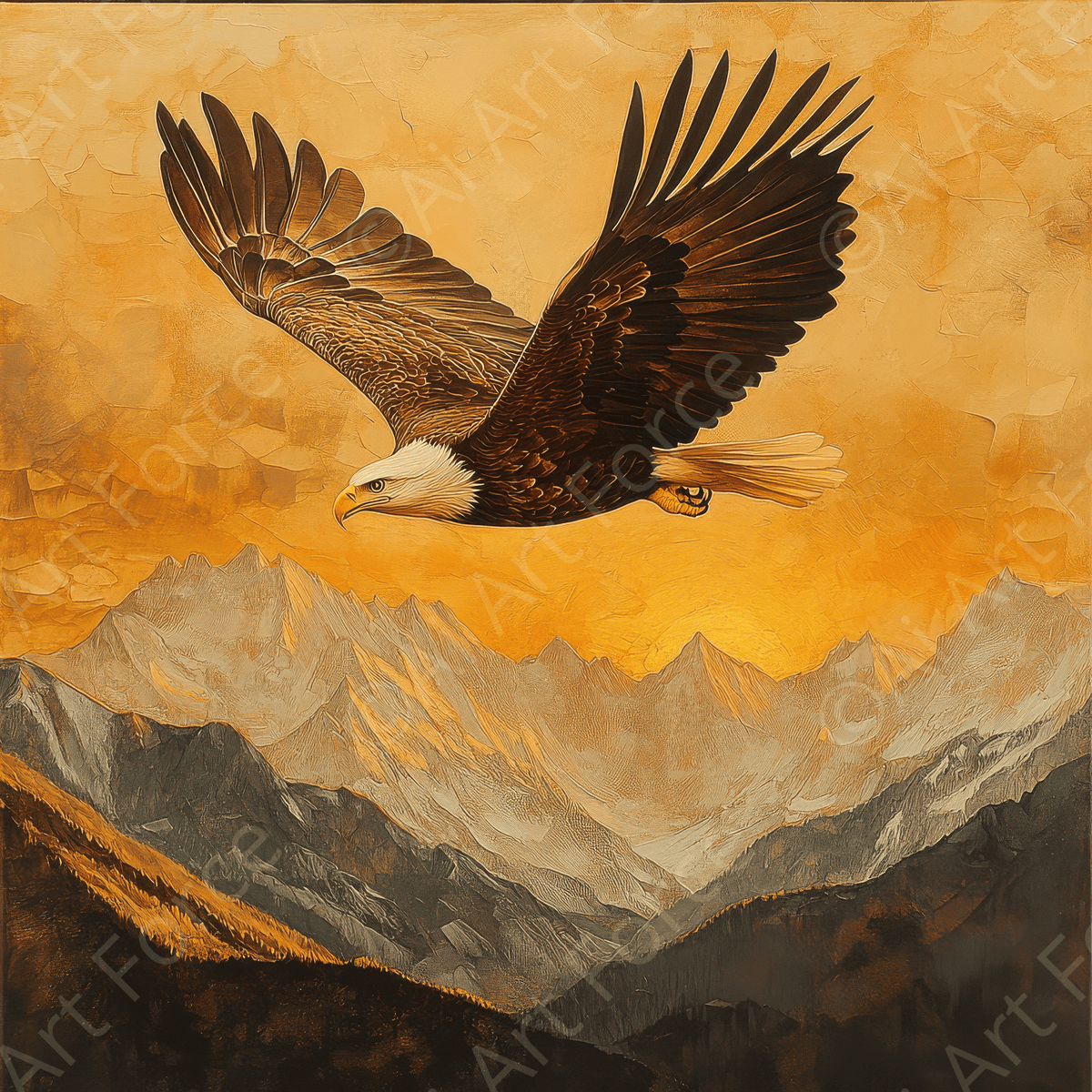 Eagle Soaring Over Mountains 3 - Shop Ai Art WebShop - Digital Art online Store