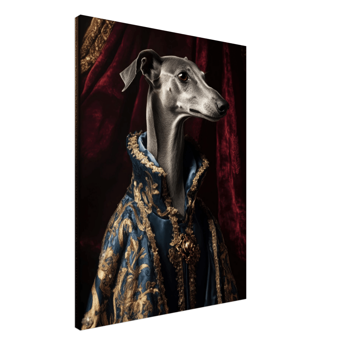 Elegant Baroque Greyhound Portrait A sleek grey 2 - Shop Ai Art WebShop - Digital Art online Store
