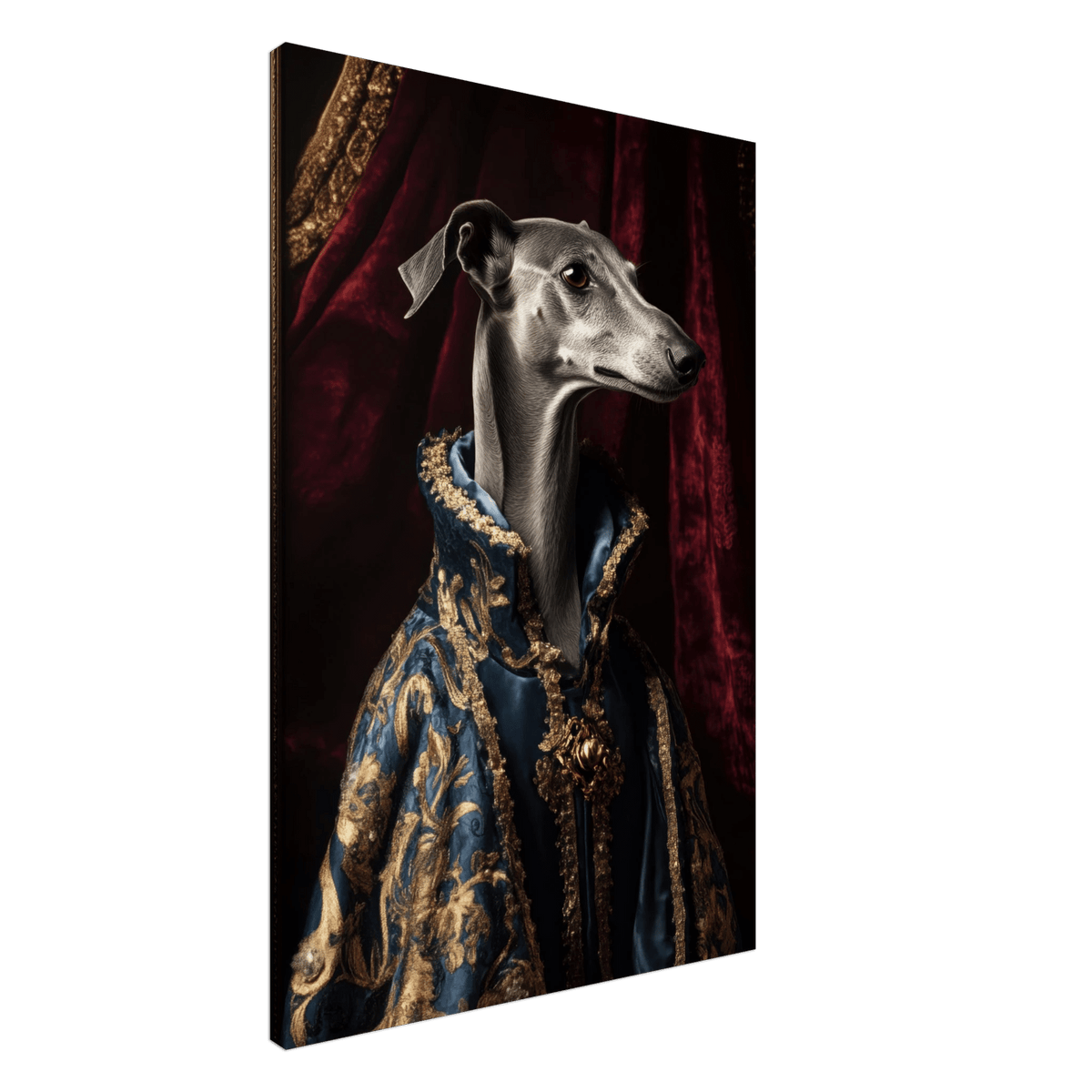 Elegant Baroque Greyhound Portrait A sleek grey 2 - Shop Ai Art WebShop - Digital Art online Store