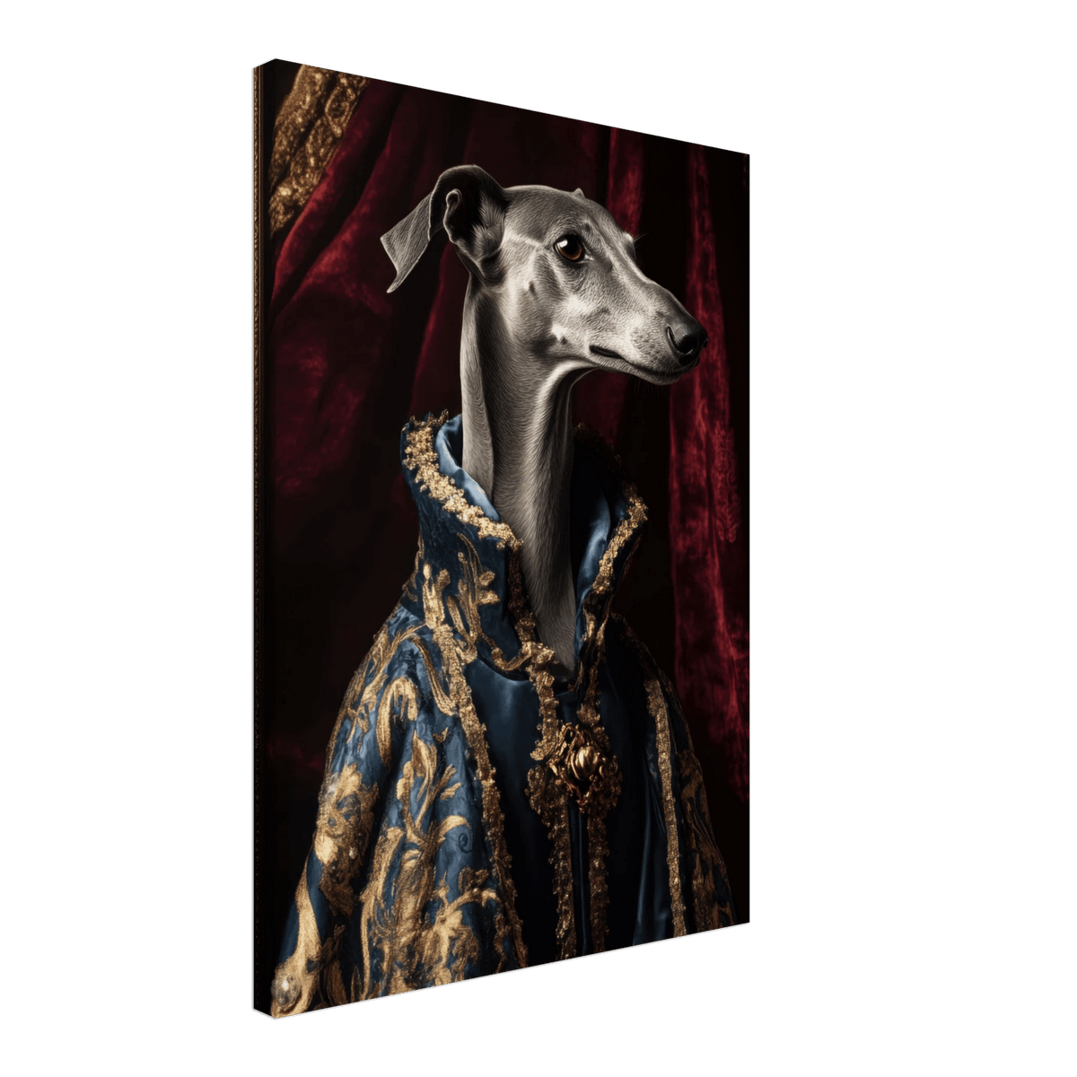 Elegant Baroque Greyhound Portrait A sleek grey 2 - Shop Ai Art WebShop - Digital Art online Store