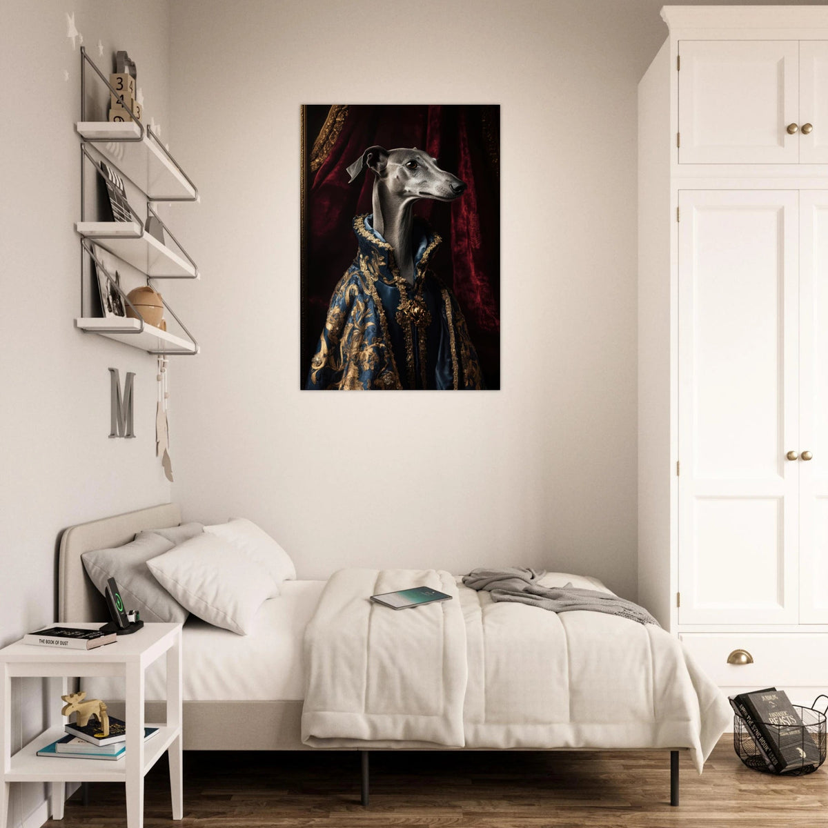 Elegant Baroque Greyhound Portrait A sleek grey 2 - Shop Ai Art WebShop - Digital Art online Store