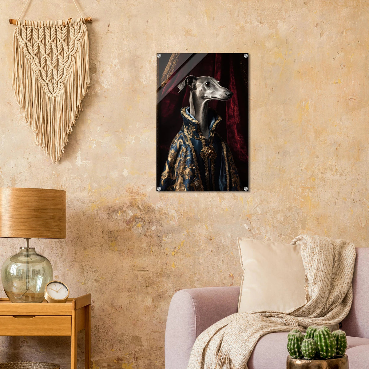 Elegant Baroque Greyhound Portrait A sleek grey 2 - Shop Ai Art WebShop - Digital Art online Store