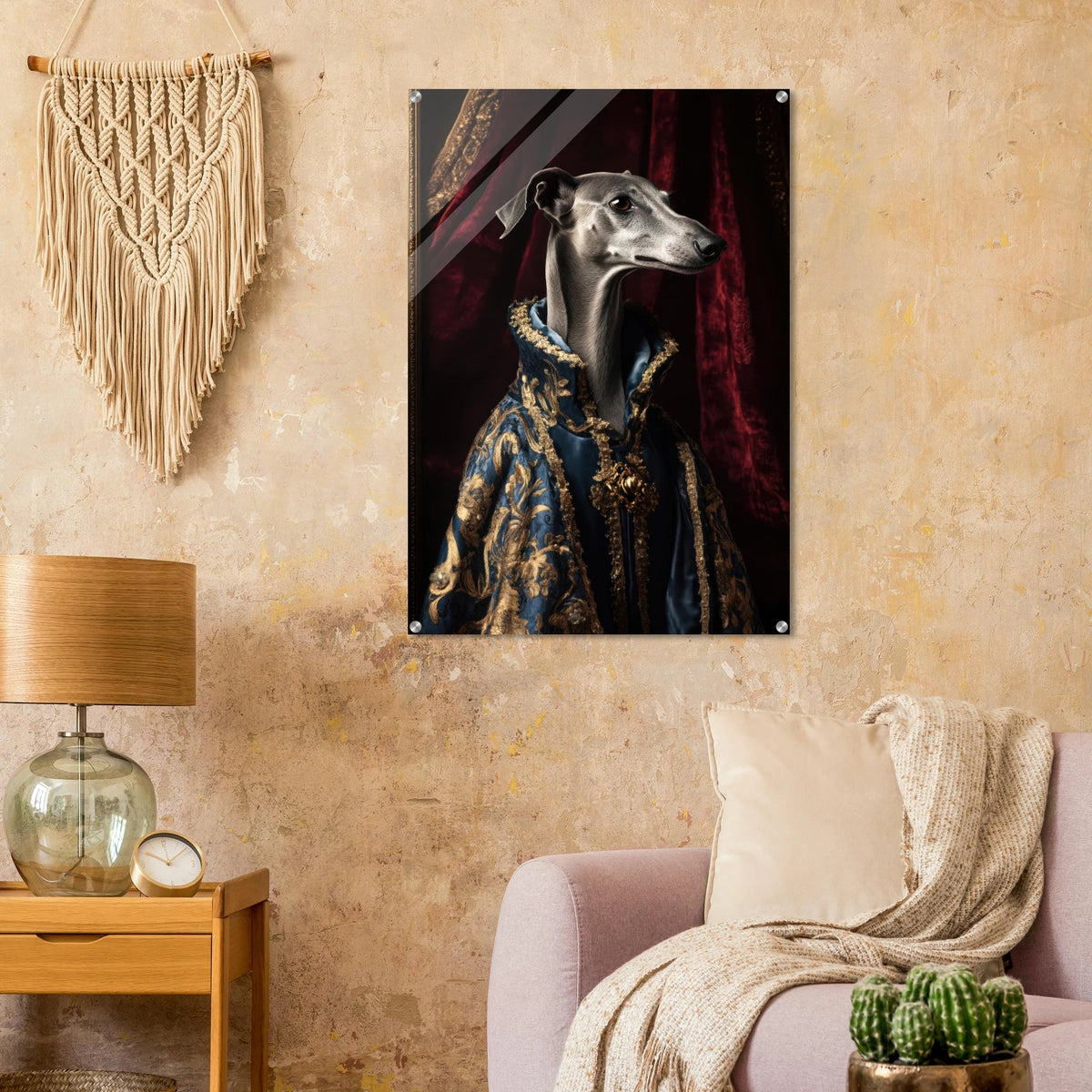 Elegant Baroque Greyhound Portrait A sleek grey 2 - Shop Ai Art WebShop - Digital Art online Store