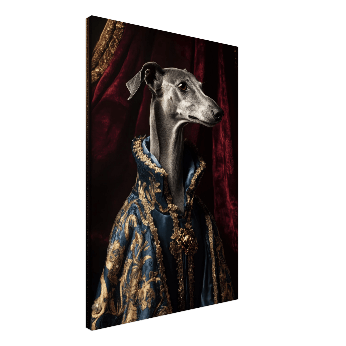 Elegant Baroque Greyhound Portrait A sleek grey 2 - Shop Ai Art WebShop - Digital Art online Store