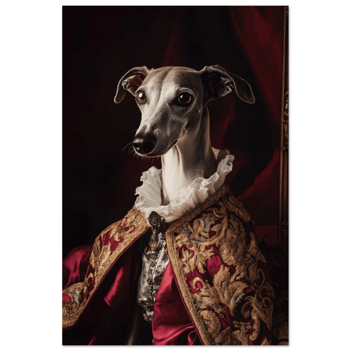 Elegant Baroque Greyhound Portrait A sleek grey 3 - Shop Ai Art WebShop - Digital Art online Store