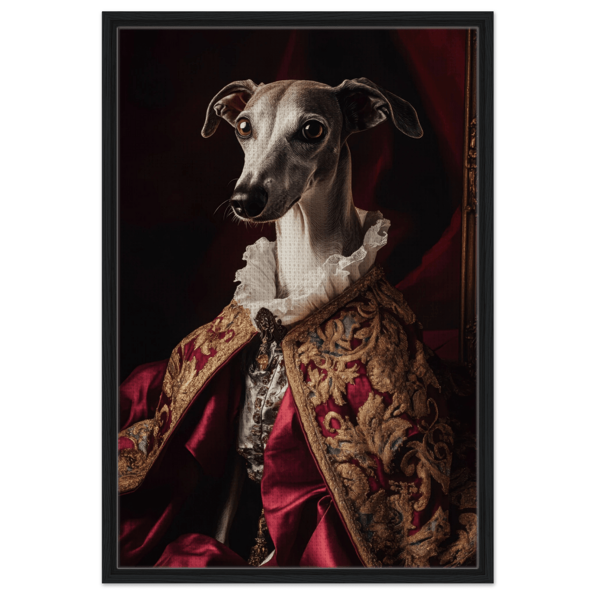Elegant Baroque Greyhound Portrait A sleek grey 3 - Shop Ai Art WebShop - Digital Art online Store