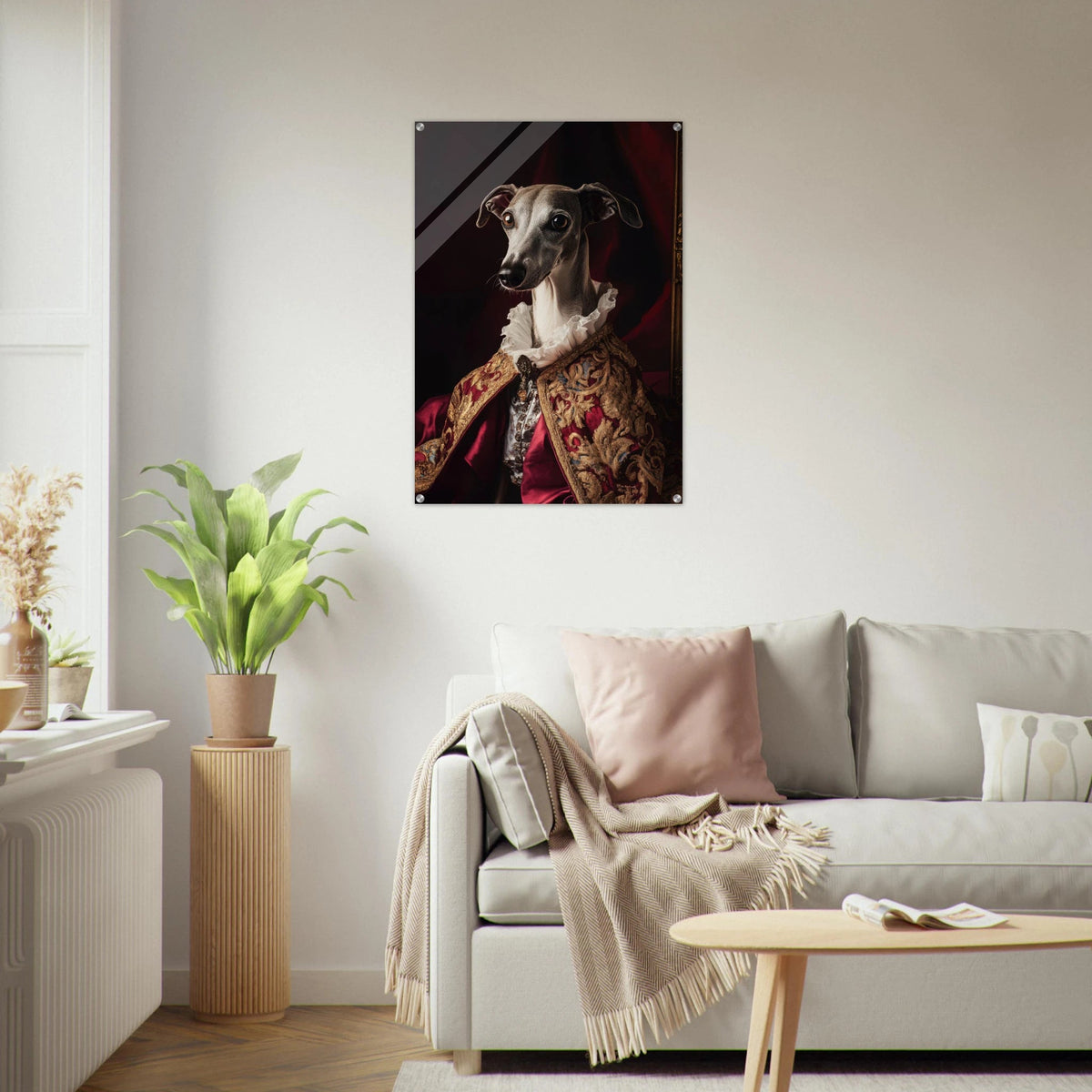 Elegant Baroque Greyhound Portrait A sleek grey 3 - Shop Ai Art WebShop - Digital Art online Store