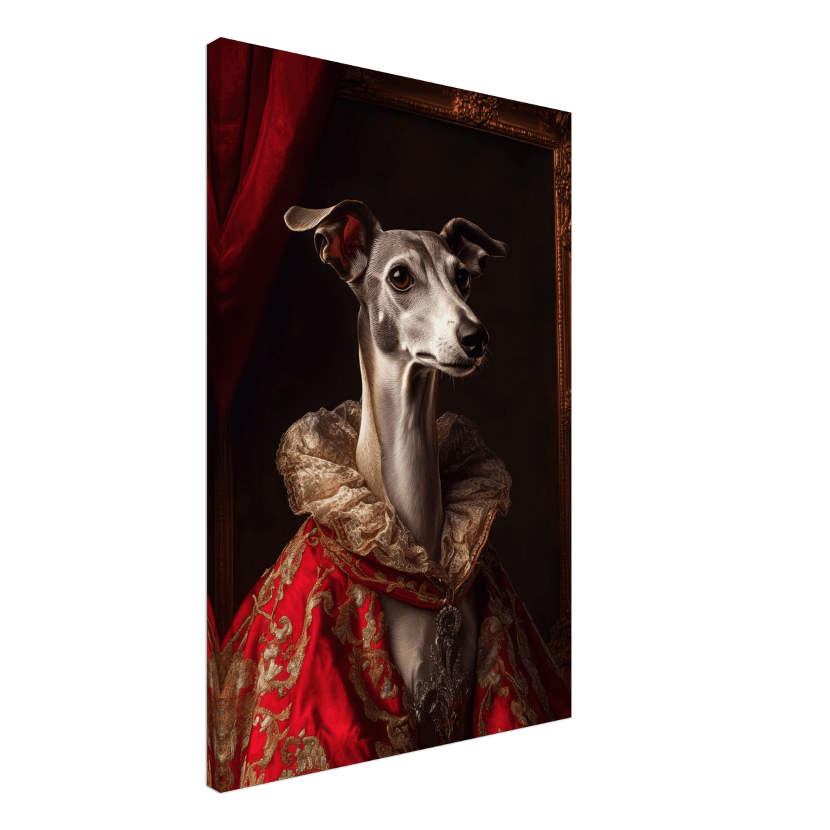 Elegant Baroque Greyhound Portrait A sleek grey 5 - Shop Ai Art WebShop - Digital Art online Store