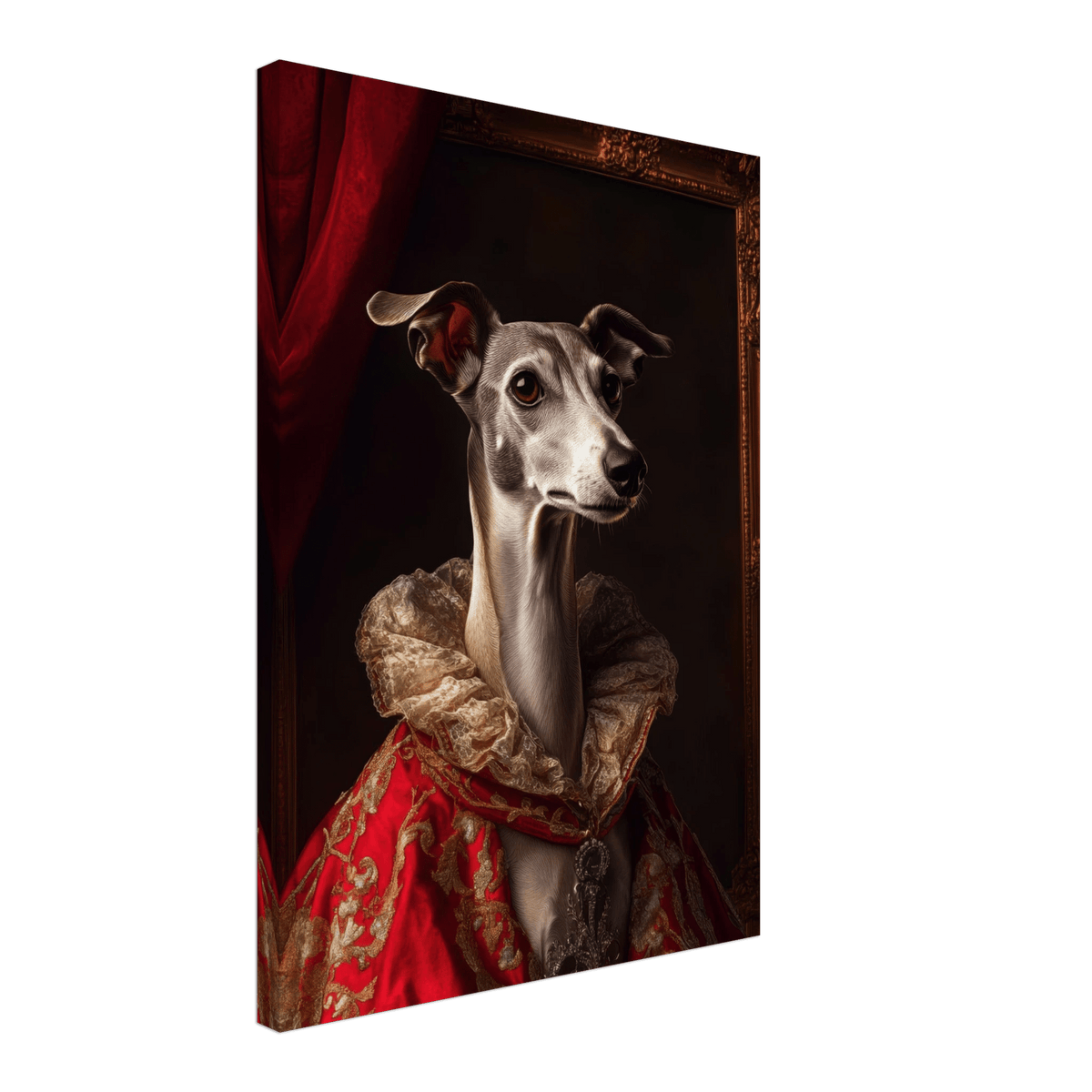 Elegant Baroque Greyhound Portrait A sleek grey 5 - Shop Ai Art WebShop - Digital Art online Store