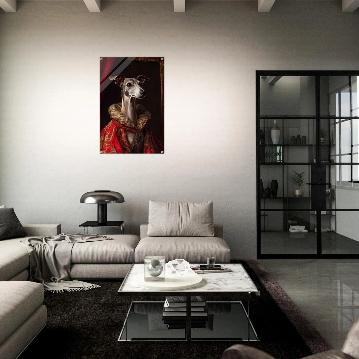 Elegant Baroque Greyhound Portrait A sleek grey 5 - Shop Ai Art WebShop - Digital Art online Store