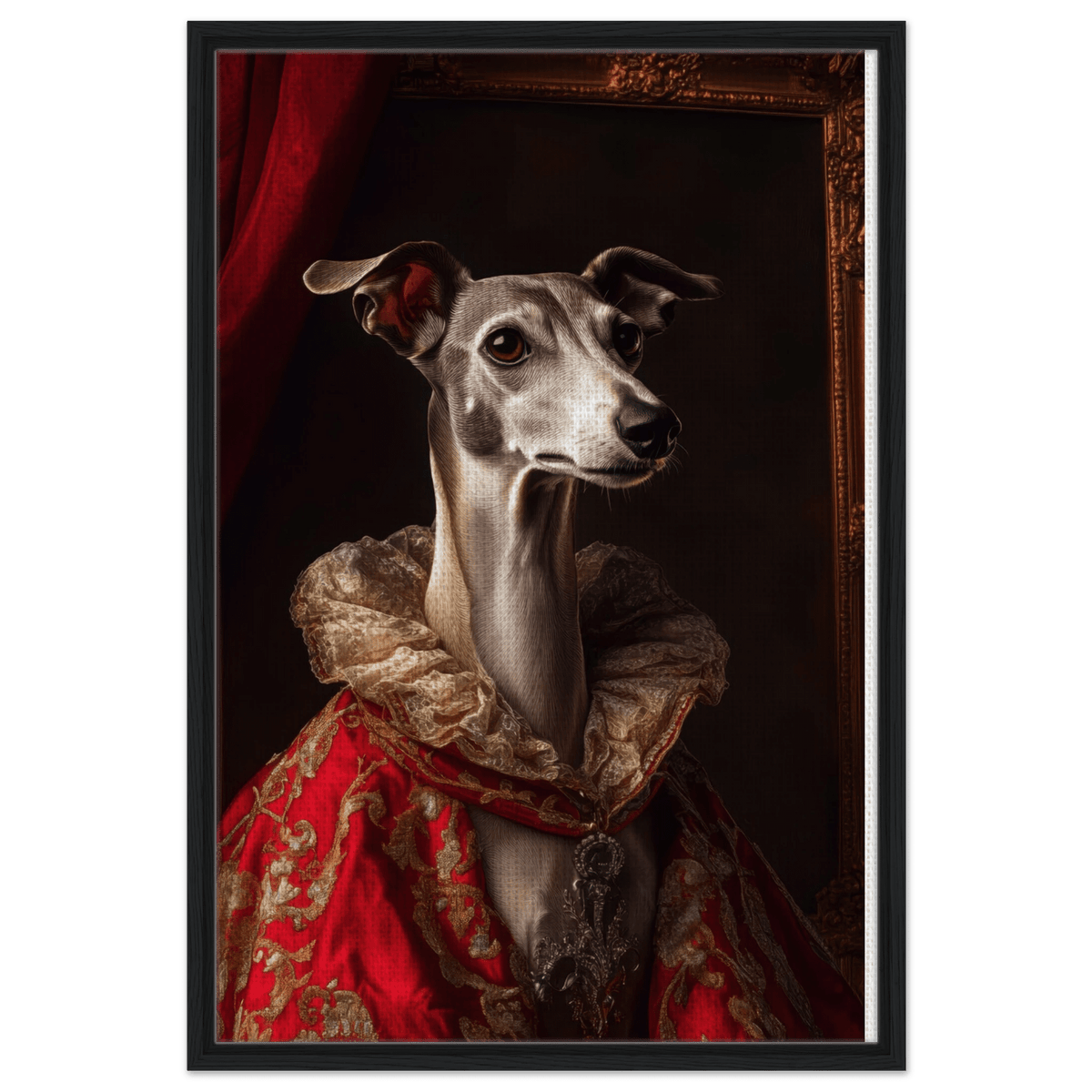 Elegant Baroque Greyhound Portrait A sleek grey 5 - Shop Ai Art WebShop - Digital Art online Store
