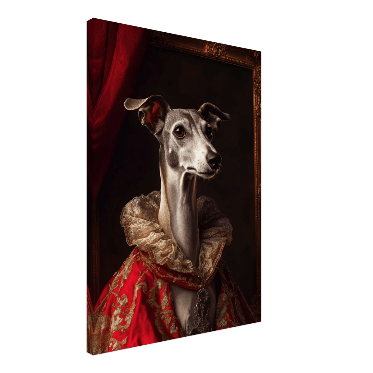 Elegant Baroque Greyhound Portrait A sleek grey 5 - Shop Ai Art WebShop - Digital Art online Store