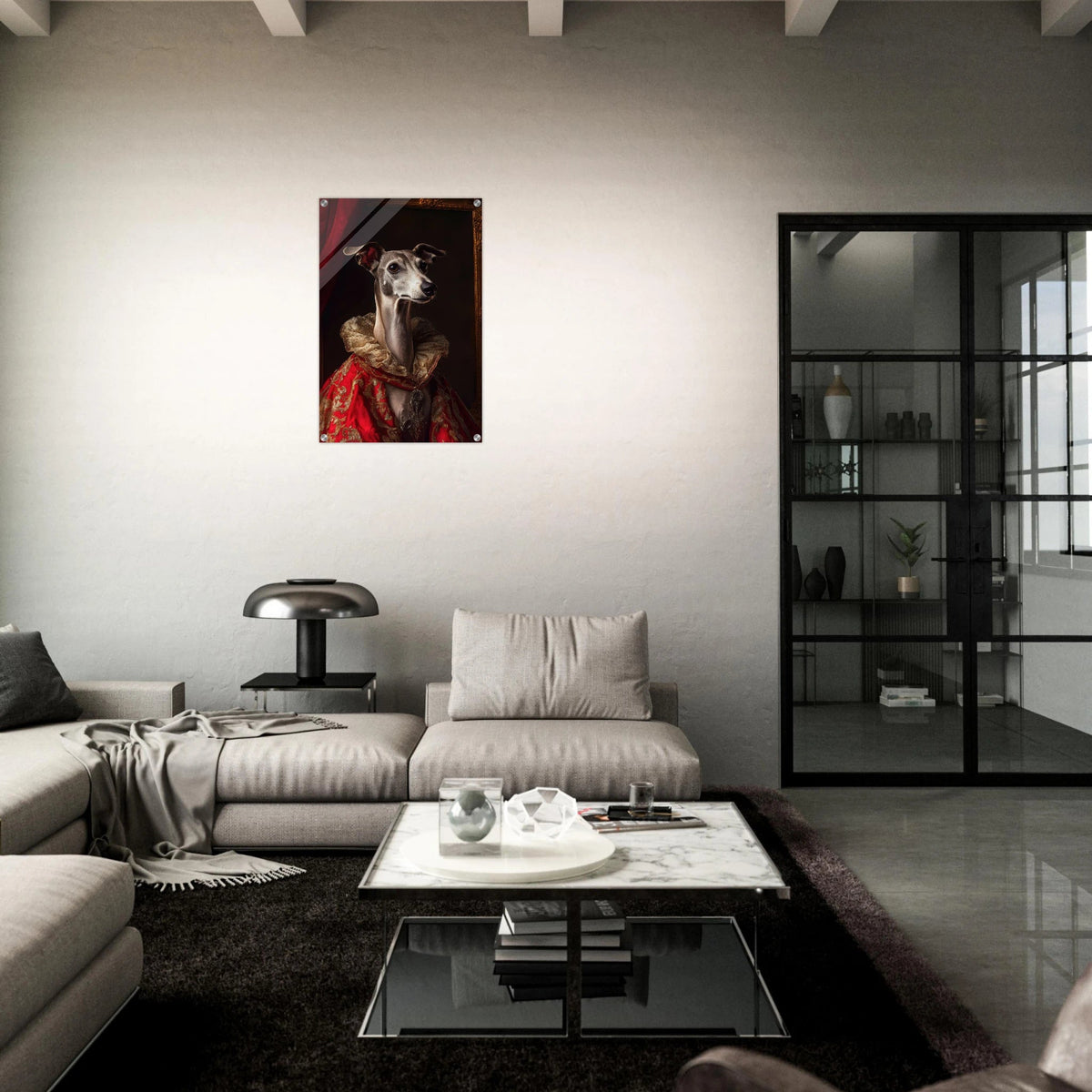 Elegant Baroque Greyhound Portrait A sleek grey 5 - Shop Ai Art WebShop - Digital Art online Store