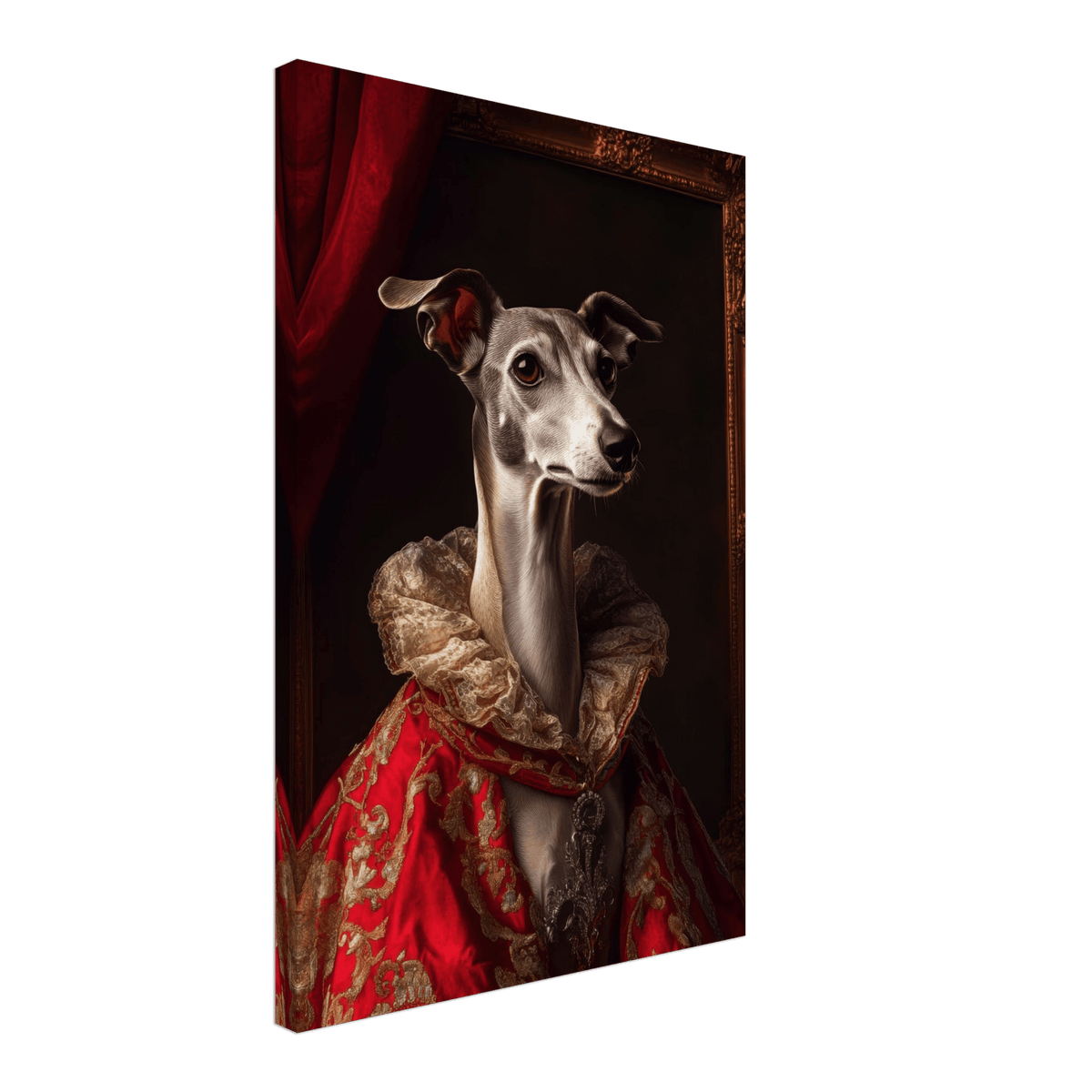 Elegant Baroque Greyhound Portrait A sleek grey 5 - Shop Ai Art WebShop - Digital Art online Store