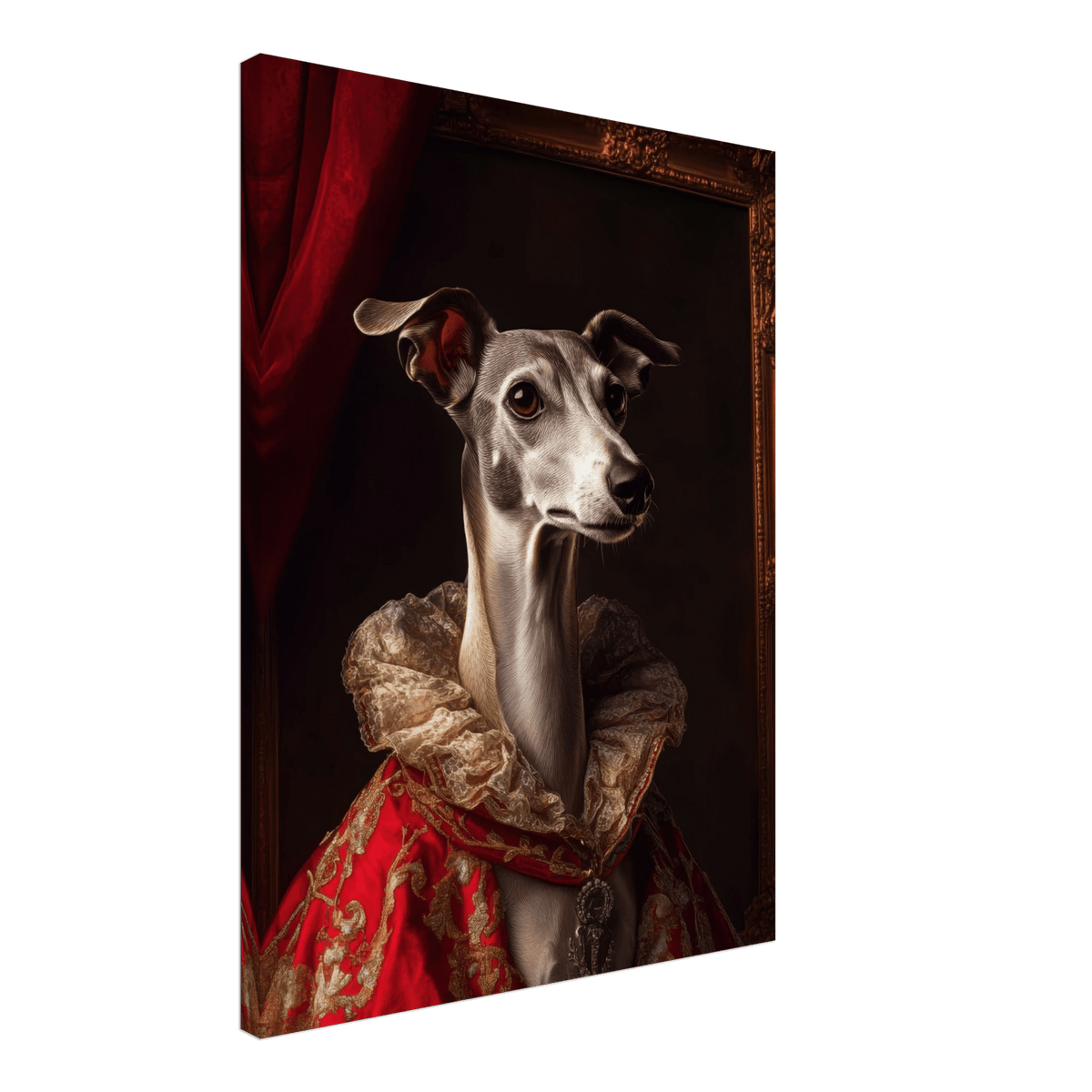 Elegant Baroque Greyhound Portrait A sleek grey 5 - Shop Ai Art WebShop - Digital Art online Store