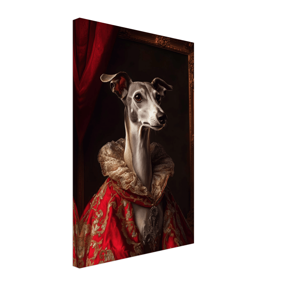 Elegant Baroque Greyhound Portrait A sleek grey 5 - Shop Ai Art WebShop - Digital Art online Store