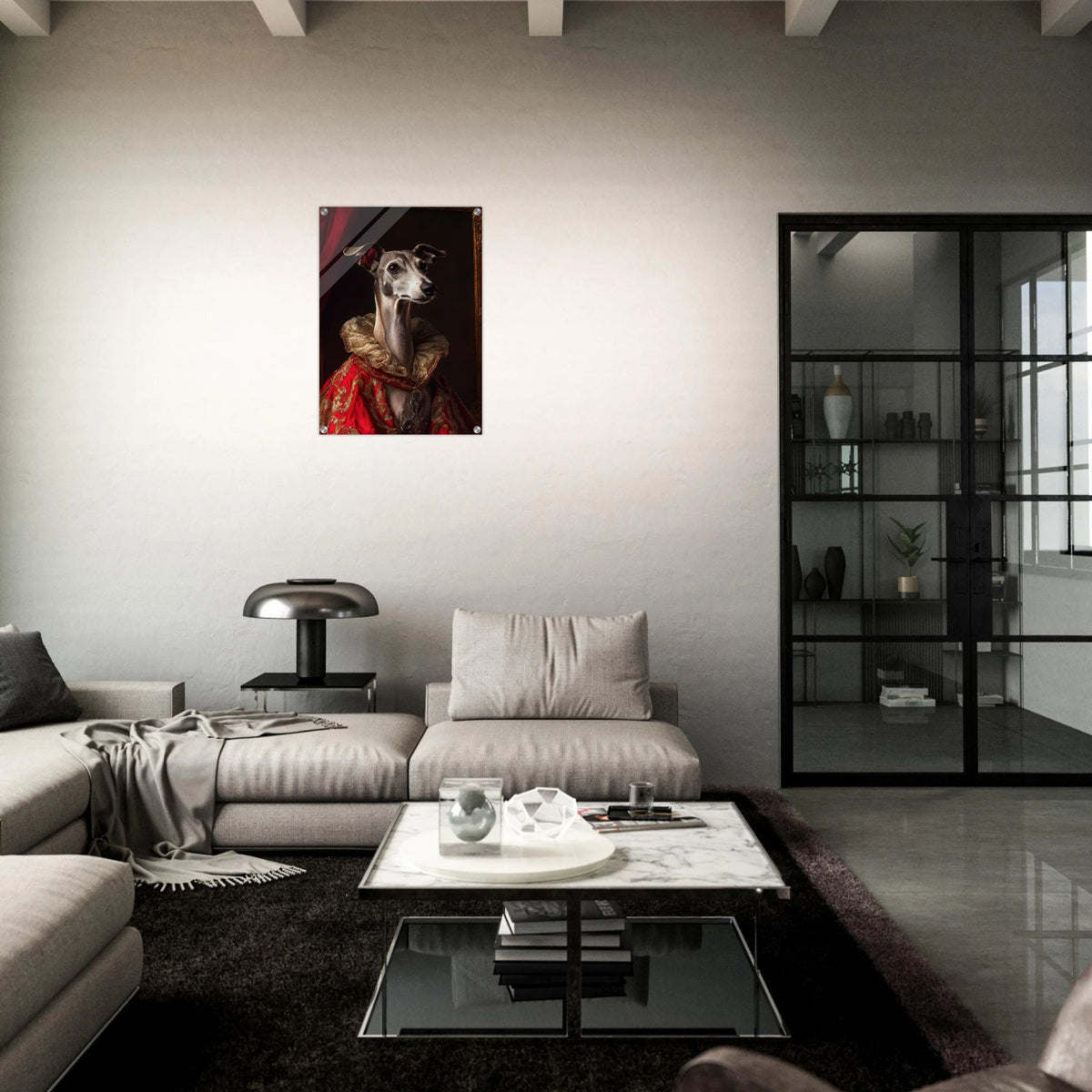 Elegant Baroque Greyhound Portrait A sleek grey 5 - Shop Ai Art WebShop - Digital Art online Store