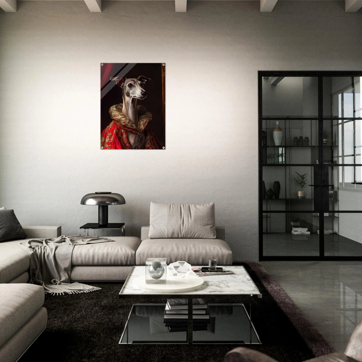 Elegant Baroque Greyhound Portrait A sleek grey 5 - Shop Ai Art WebShop - Digital Art online Store