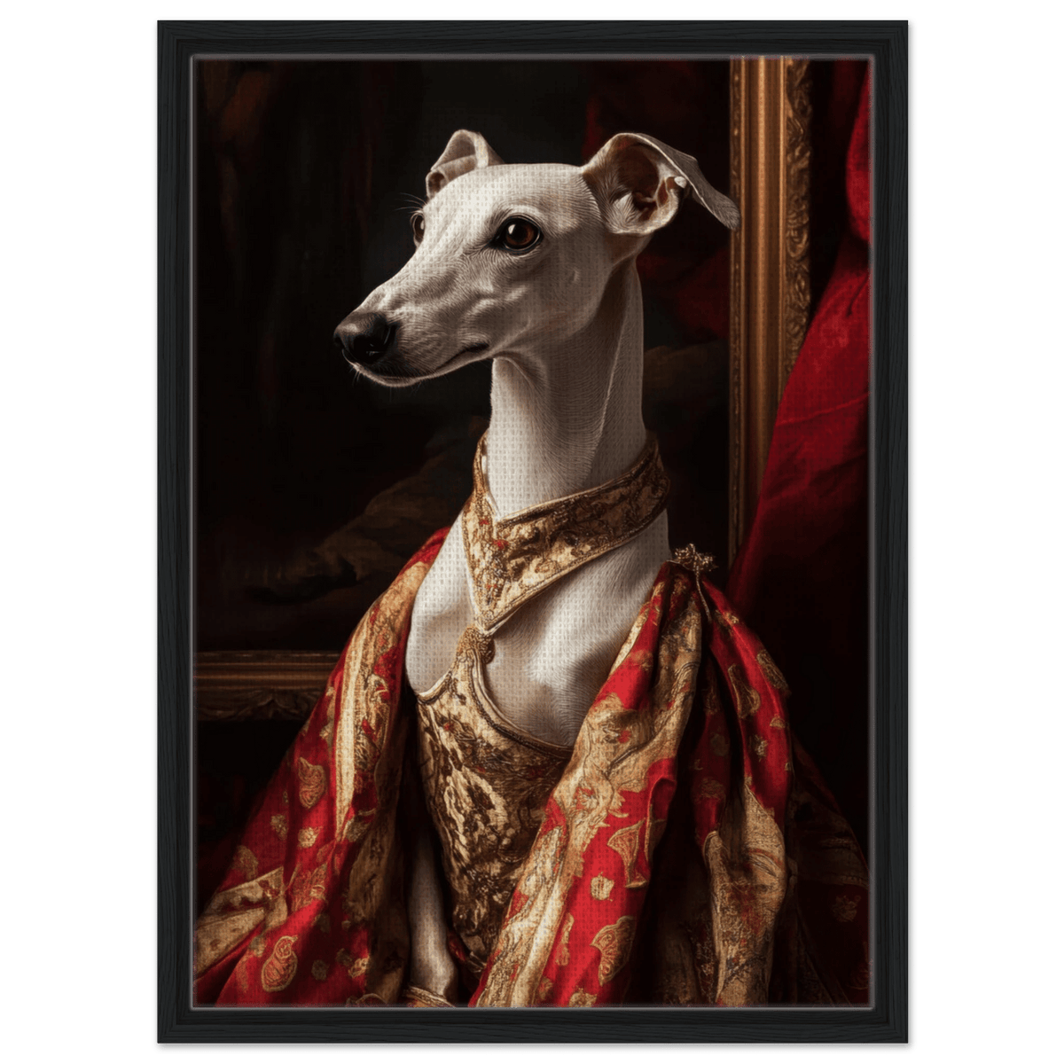Elegant Baroque Greyhound Portrait A sleek grey - Shop Ai Art WebShop - Digital Art online Store