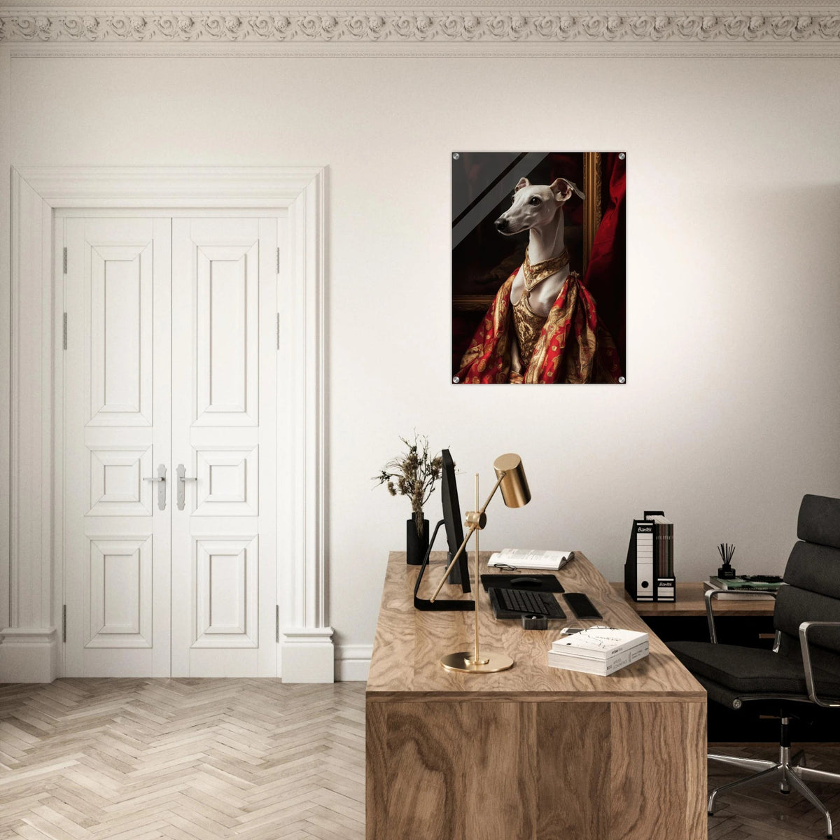 Elegant Baroque Greyhound Portrait A sleek grey - Shop Ai Art WebShop - Digital Art online Store