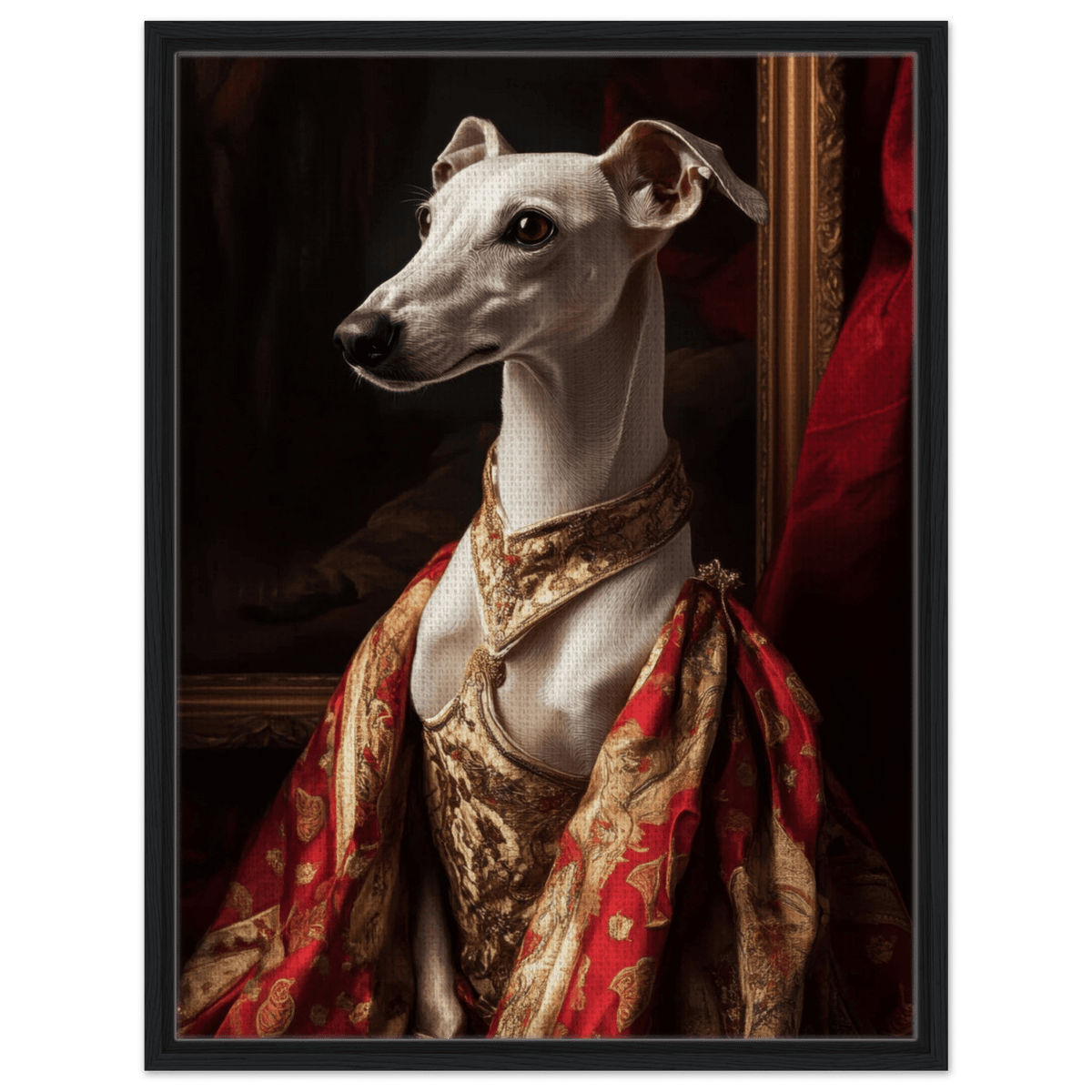 Elegant Baroque Greyhound Portrait A sleek grey - Shop Ai Art WebShop - Digital Art online Store